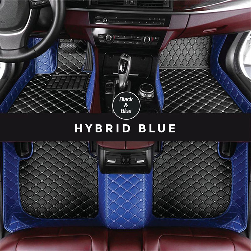 Black and Blue Hybrid Mode Premium Diamond Car Mats for Opel Vectra